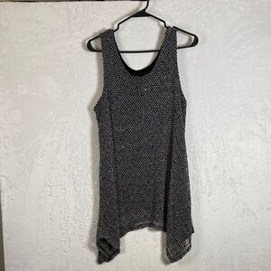 Lane Bryant Sparkle Black and White Sleeveless Top 14/16